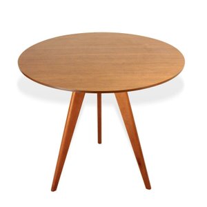 Mesa de Jantar Redonda Base Tripé em Madeira Maciça - 90 Cm