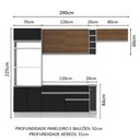 Ver imagem 7 de Cozinha Completa Safira com Armário e Balcão Preto Madesa