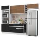 Ver imagem 1 de Cozinha Completa Safira com Armário e Balcão Preto Madesa