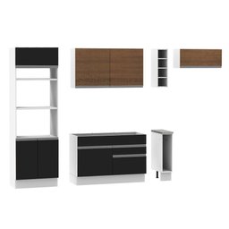 Cozinha Completa Safira com Armário e Balcão Preto Madesa - 2