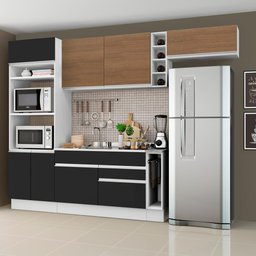 Cozinha Completa Safira com Armário e Balcão Preto Madesa - 8