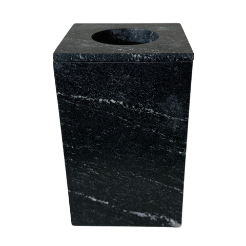 Lixeira Lavabo Granito Preto Via Lactea Vintage 28x18cm