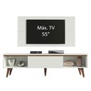 Ver imagem 4 de Rack Madesa Reims e Painel para TV até 55 Polegadas 2 Portas e 1 Gaveta Branco Cor:Branco