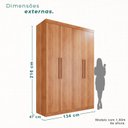 Ver imagem 4 de Guarda-Roupa Ubatuba Plus 4 Portas 3 Gavetas Marrom/Cinamomo
