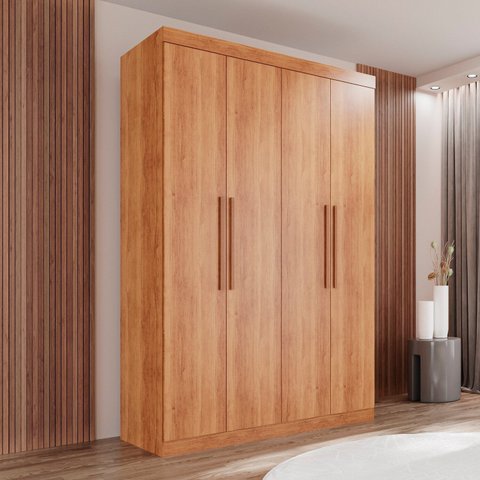 Guarda-Roupa Ubatuba Plus 4 Portas 3 Gavetas Marrom/Cinamomo