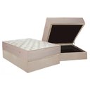 Ver imagem 1 de Cama Box Baú Casal: Colchão Molas Ensacadas Ortobom Orthotel Superluxo + Base Crc Suede Clean (