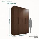 Ver imagem 4 de Guarda-Roupa Ubatuba Plus 4 Portas 3 Gavetas Marrom/New Canion