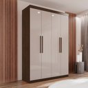 Ver imagem 1 de Guarda-Roupa Ubatuba Plus 4 Portas 3 Gavetas Marrom/New Canion/Off White