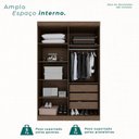 Ver imagem 2 de Guarda-Roupa Ubatuba Plus 4 Portas 3 Gavetas Marrom/New Canion/Off White