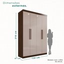 Ver imagem 4 de Guarda-Roupa Ubatuba Plus 4 Portas 3 Gavetas Marrom/New Canion/Off White