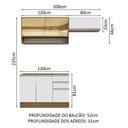 Ver imagem 4 de Armário de Cozinha Compacta 200cm Rustic/Branco Glamy Madesa 08