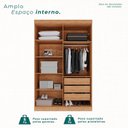 Ver imagem 2 de Guarda-Roupa Ubatuba Plus 4 Portas 3 Gavetas Marrom/Cinamomo/Off White