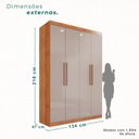 Ver imagem 4 de Guarda-Roupa Ubatuba Plus 4 Portas 3 Gavetas Marrom/Cinamomo/Off White