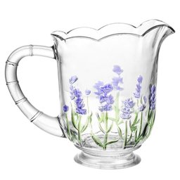 Cj Lyor Jarra 6 Tçs Cristal Lavanda Hand Painting 1,3l/240ml - 2