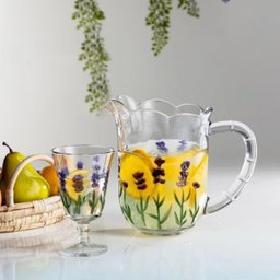 Jarra com 6 Taças de Cristal de Chumbo 1,3l/240ml | Lyor - 2