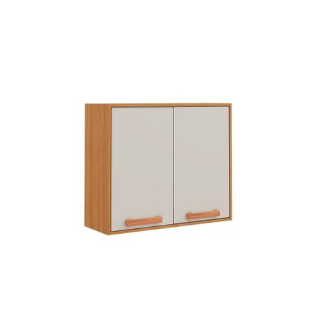 Armário Aéreo Napoles 80cm 2 Portas - Itatiaia Cinamomo/off White
