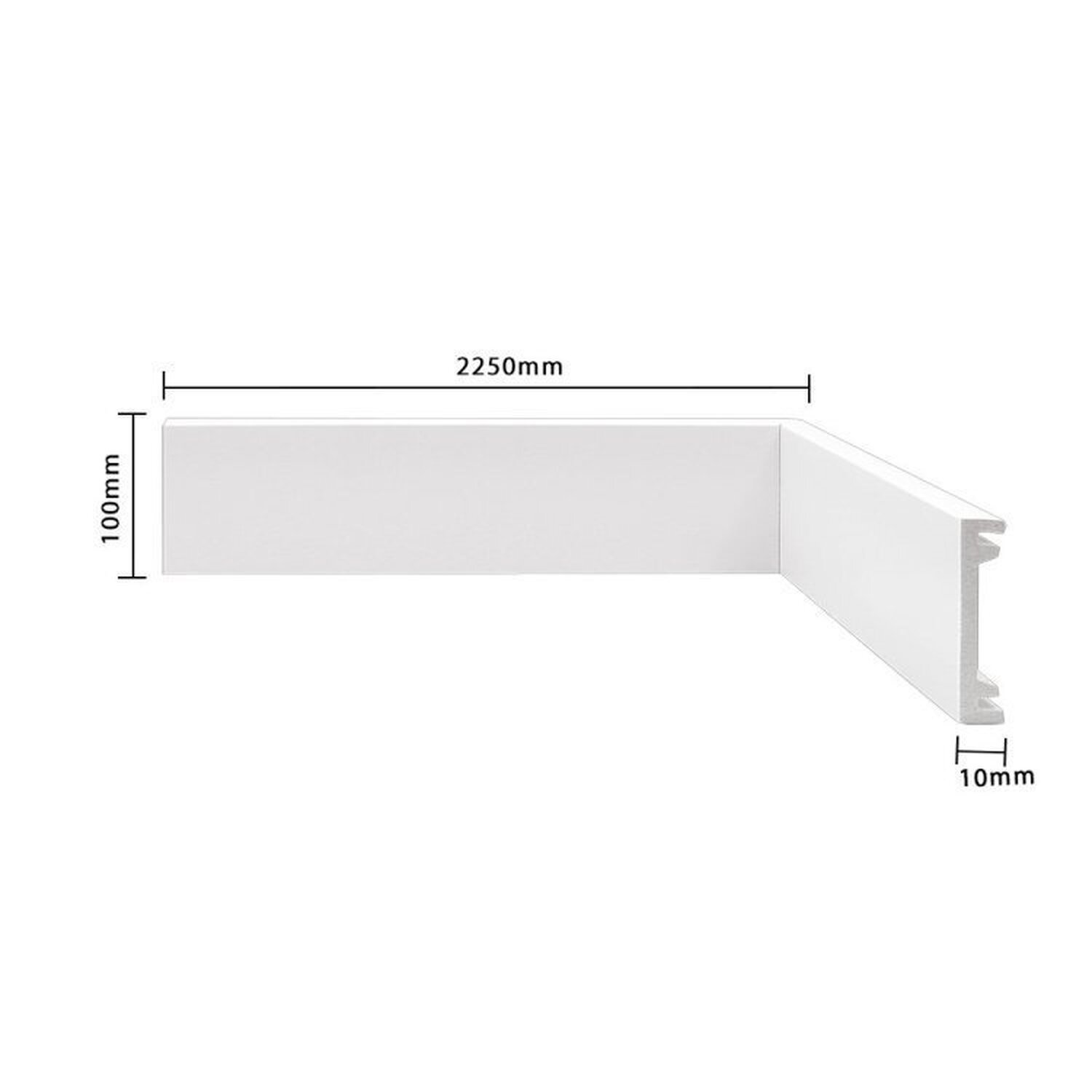 Kit Rodapé de Poliestireno 10 Barras de 10cm x 2,25m Rende 33,75 Metros Casa Grassi  - 3
