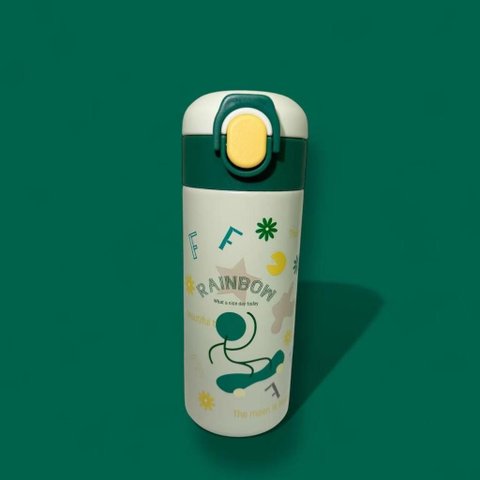 Garrafa Térmica Tr-013 480ml Infantil Inox com Tampa Antivazamento:Verde