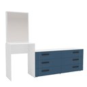 Ver imagem 2 de Cômoda Lisboa 6 Gavetas com Espelho Azul/branco - Politorno