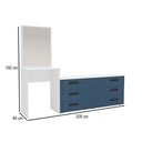 Ver imagem 3 de Cômoda Lisboa 6 Gavetas com Espelho Azul/branco - Politorno
