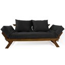 Ver imagem 1 de Sofá Japão Futon Acquablock Madeira Cor Imbuia D33 - Preto