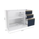 Ver imagem 2 de Balcão de Pia Celeste Kappesberg 100% Mdf 2 Portas 3 Gavetas Branco/azul 120cm
