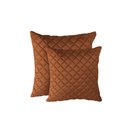 Ver imagem 6 de Kit 2 Almofadas Tressê 50x50cm e 40x40cm Veludo Terracota - Nexta Casa