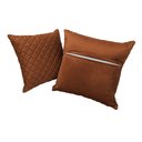Ver imagem 2 de Kit 2 Almofadas Tressê 50x50cm e 40x40cm Veludo Terracota - Nexta Casa