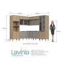 Ver imagem 6 de Cozinha Lavinia 11 Peças com Cristaleira Aéreo de Vidro e Canto Imperial Fume J Carvalho