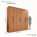 Ver imagem 4 de Guarda-Roupa Ubatuba Plus 6 Portas 3 Gavetas Marrom/Cinamomo
