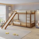 Ver imagem 1 de Beliche Montessoriana com Escorregador e Duas Proteções Aria Casatema MadeiraOriginals Marrom/Nogueira/Branco