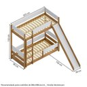 Ver imagem 3 de Beliche Montessoriana com Escorregador e Duas Proteções Aria Casatema MadeiraOriginals Marrom/Nogueira/Branco