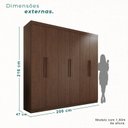 Ver imagem 4 de Guarda-Roupa Ubatuba Plus 6 Portas 3 Gavetas Marrom/New Canion