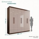 Ver imagem 4 de Guarda-Roupa Ubatuba Plus 6 Portas 3 Gavetas Marrom/New Canion/Off White