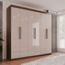 Ver imagem 1 de Guarda-Roupa Ubatuba Plus 6 Portas 3 Gavetas Marrom/New Canion/Off White