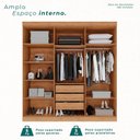 Ver imagem 2 de Guarda-Roupa Ubatuba Plus 6 Portas 3 Gavetas Marrom/Cinamomo/Off White