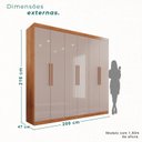 Ver imagem 4 de Guarda-Roupa Ubatuba Plus 6 Portas 3 Gavetas Marrom/Cinamomo/Off White