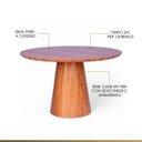 Ver imagem 2 de Mesa de Jantar Redonda para 4 Lugares 120cm Liz Base Cone Amadeirado CCS