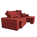 Ver imagem 2 de Sofá Cairo 2,32m Retrátil, Reclinável Tecido Suede Vermelho