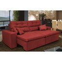 Ver imagem 1 de Sofá Cairo 2,32m Retrátil, Reclinável Tecido Suede Vermelho