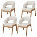 Ver imagem 1 de Kit 04 Cadeiras de Jantar e Estar Living Estofada Lince L02 Linho Cru - Lyam Decor