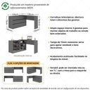 Ver imagem 3 de Escrivaninha em L 120cm com 6 Gavetas Multimóveis Mp6030 Grafite