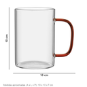 Ver imagem 2 de Caneca de Borossilicato 300ml Transparente 10x10x7cm Café Chá Leite Chocolate