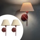 Ver imagem 1 de Kit 2 Arandelas de Parede Clássica Rose Gold Interruptor Cúpula Bege Ref 16 e Lâmpada Branco Quente