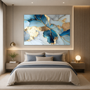 Ver imagem 1 de Quadro Decorativo Azul Marmore Modernos Elegantes para Sala de Estar Grande