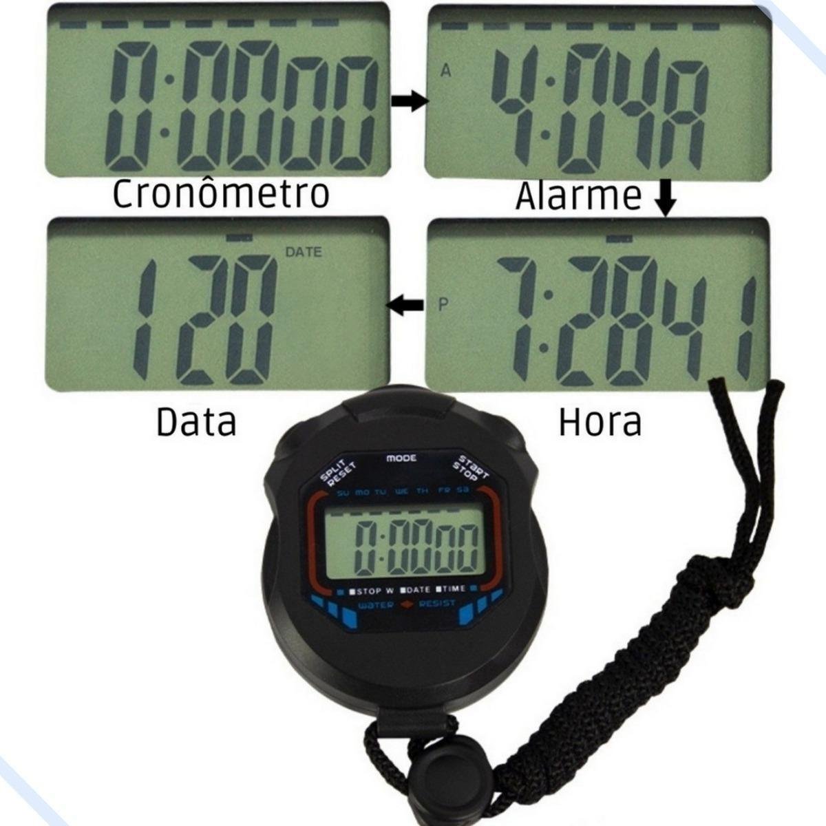 Cronômetro Digital À Prova D'água | Resistente | Preto - 4