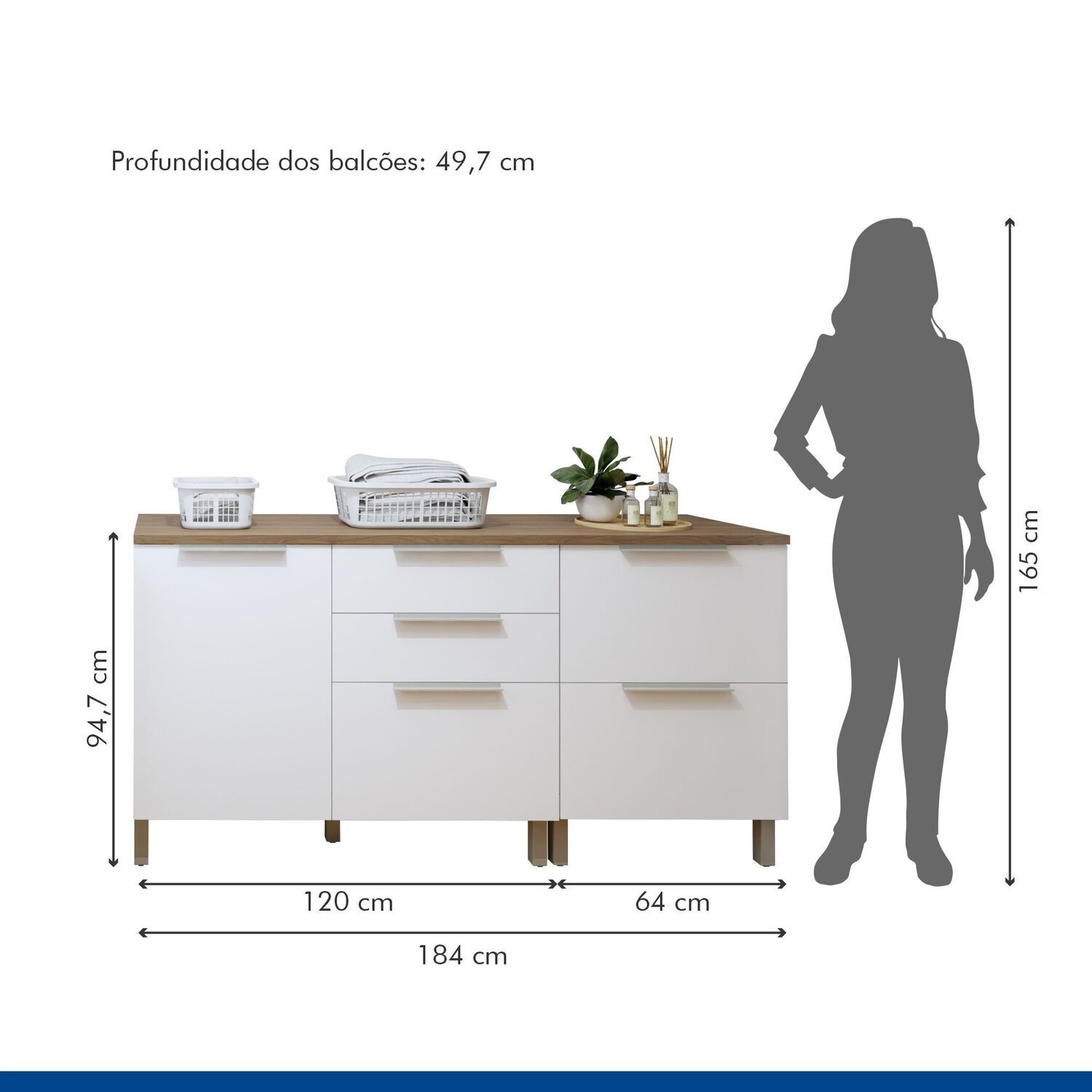 Lavanderia Modulada 2 Balcões Tex 104   - 9