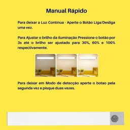 Luminária Led Sensor Presença Armário Recarregável 30cm 3W Branco Quente - 5