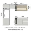 Ver imagem 3 de Cozinha Completa Madesa Jade com Armário e Balcão (sem Tampo e Pia) - Branco/Branco/Crema
