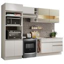Ver imagem 2 de Cozinha Completa Madesa Jade com Armário e Balcão (sem Tampo e Pia) - Branco/Branco/Crema